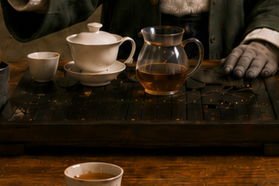 茶桌上的文章和茶具